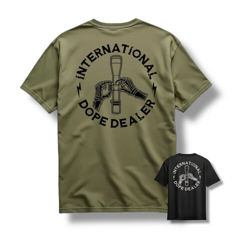 "DOPE DEALER" TEE (BLACK / MIL GREEN)