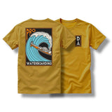 "WATERBOARDING" TEE (HEATHER BLACK / MUSTARD)